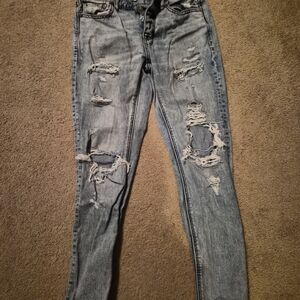 American Eagle Outfitters Light Blue Distressed Boyfriend Jeans